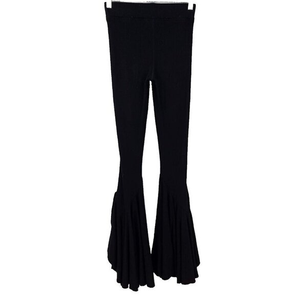 Free People Movement Ribbed Flare Legging Pants Black Women’s Size XS Athleisure - Picture 4 of 13